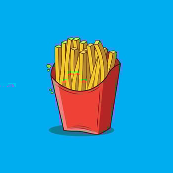 vector illustration of French fries  fast food cartoon