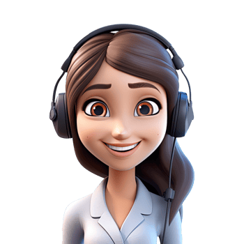 AI generated 3D Cute cartoon call center character png