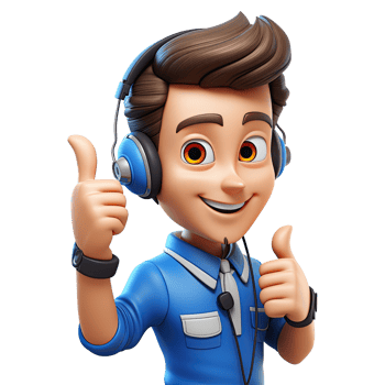 AI generated 3D Cute cartoon call center character png