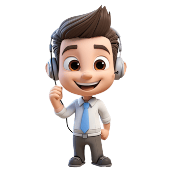 AI generated 3D Cute cartoon call center character png