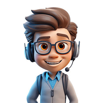 AI generated 3D Cute cartoon call center character png
