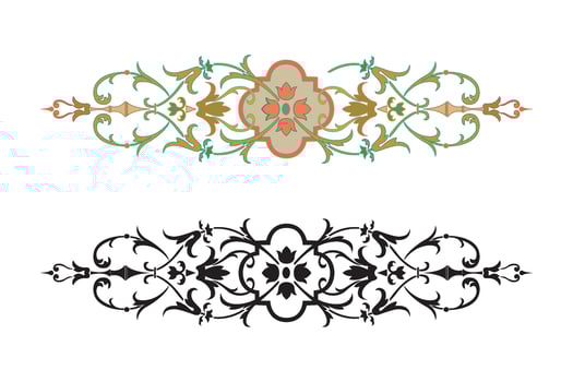 Vintage floral calligraphic floral vignette scroll corners ornamental design elements black set isolated vector