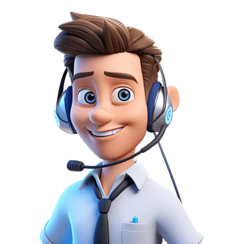 AI generated 3D Cute cartoon call center character png