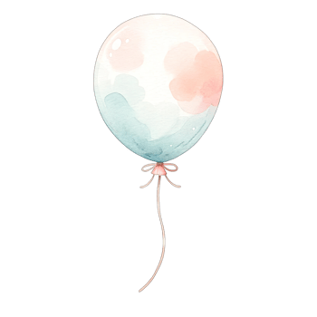 AI generated Watercolor heart shaped pastel balloon png