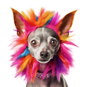 AI generated Fashion dog portrait isolated on transparent background, created with generative AI png