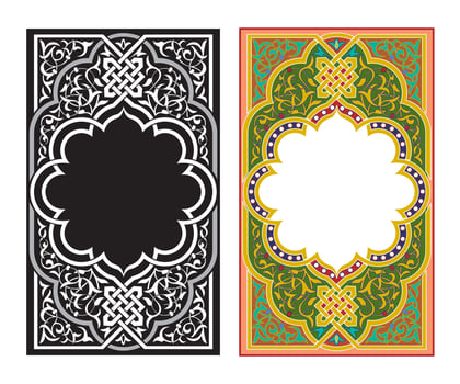 Vintage traditional realistic black and color frames set on white background isolated vector illustration