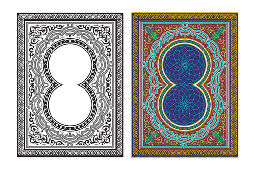 Vintage traditional realistic black and color frames set on white background isolated vector illustration