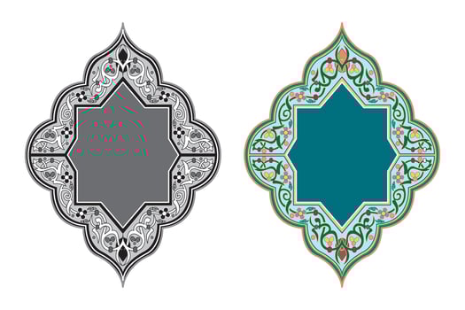 Vintage floral calligraphic floral vignette scroll corners ornamental design elements black and color set isolated vector