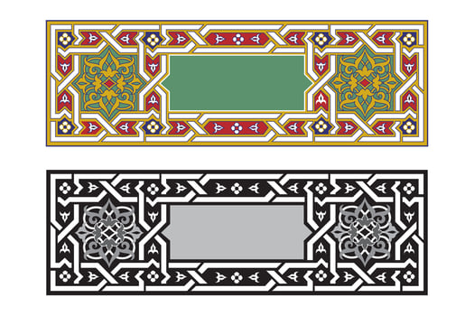 Vintage traditional realistic black and color frames set on white background isolated vector illustration