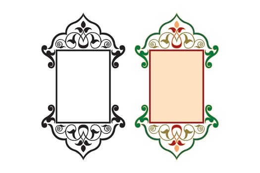 Vintage traditional realistic black and color frames set on white background isolated vector illustration
