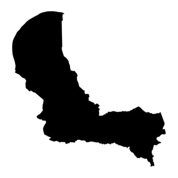 Almaty region map, administrative division of Kazakhstan. Vector illustration.