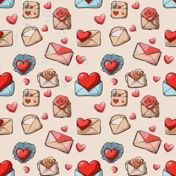 Love letters seamless pattern for Valentine Day vector