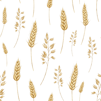 Spikelets of wheat, rye, barley, grains. Bunch of wheat and oats. seamless pattern. Watercolor hand drawn illustration. Bakery collection of autumn wheat. Print for packaging, textile, web pages png