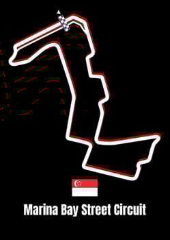 Marina Bay Street Circuit Singapore map poster vector