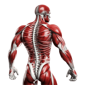 AI generated Human muscle structure isolated on transparent background png
