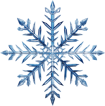 AI generated Big translucent christmas snowflake in blue colors png