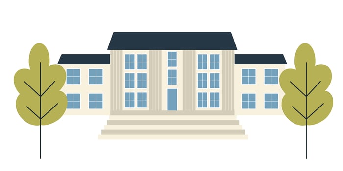 School or University Building Vector Illustration in Flat style
