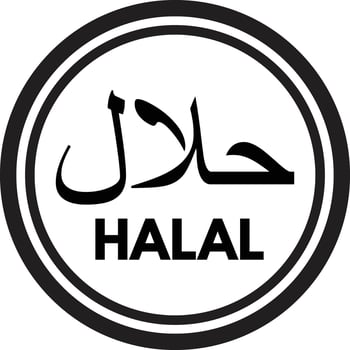 Halal food icon . Halal islamic food certification vector