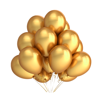 Balloons - Decorative Bunch Of Gold Balloons png
