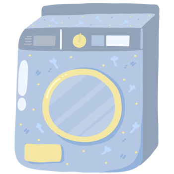 Blue Cute Washing Machine Isolated png