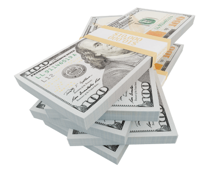 Stacks of One Hundred Dollar Bills Isolated. Transparent PNG. png