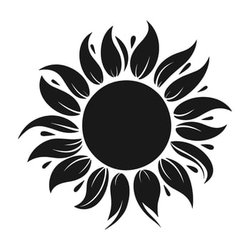 A Sunflower Vector Silhouette isolated on a white background