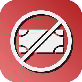 No Money Vector Glyph Gradient Background Icon For Personal And Commercial Use.