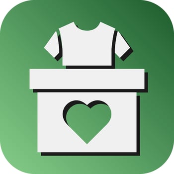 Clothes Donation Vector Glyph Gradient Background Icon For Personal And Commercial Use.