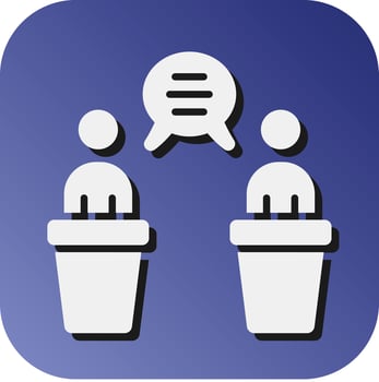 Debate Vector Glyph Gradient Background Icon For Personal And Commercial Use.