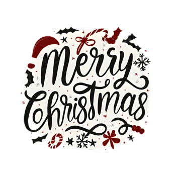 AI generated Merry Christmas, hand drawn, minimal, calligraphy, logo designs png