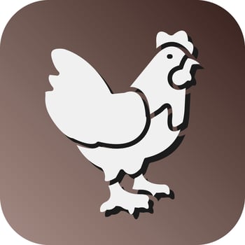 Chicken Vector Glyph Gradient Background Icon For Personal And Commercial Use.