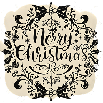 AI generated Merry Christmas, hand drawn, minimal, calligraphy, logo designs png