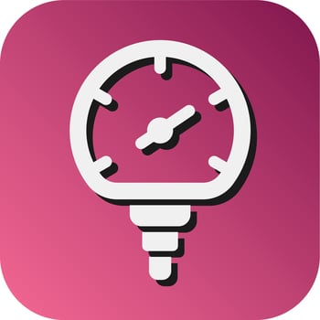 Pressure Meter Vector Glyph Gradient Background Icon For Personal And Commercial Use.