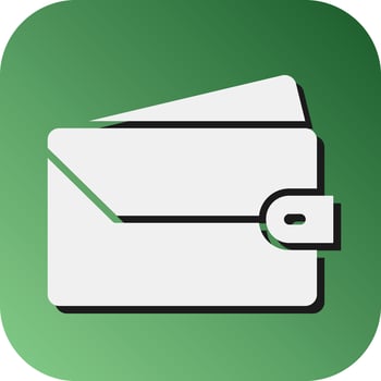 Wallet Vector Glyph Gradient Background Icon For Personal And Commercial Use.