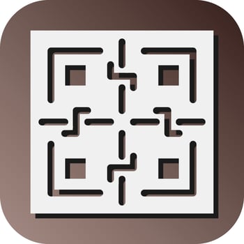 QR Vector Glyph Gradient Background Icon For Personal And Commercial Use.