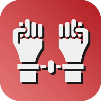 Arrest Vector Glyph Gradient Background Icon For Personal And Commercial Use.