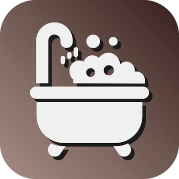 Bathtub Vector Glyph Gradient Background Icon For Personal And Commercial Use.