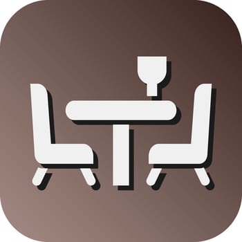Kitchen Table Vector Glyph Gradient Background Icon For Personal And Commercial Use.