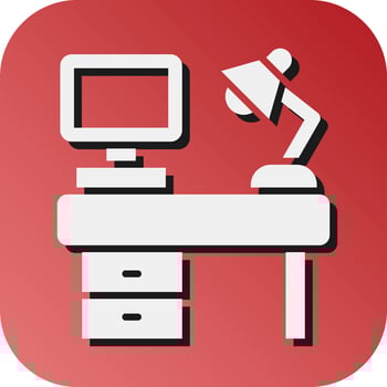 Workplace Vector Glyph Gradient Background Icon For Personal And Commercial Use.