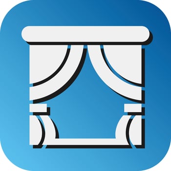 Curtains Vector Glyph Gradient Background Icon For Personal And Commercial Use.