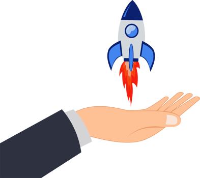 rocket launch from the human hand png