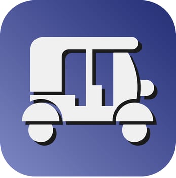 Rickshaw Vector Glyph Gradient Background Icon For Personal And Commercial Use.