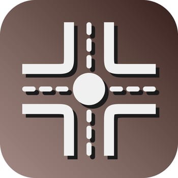 Crossroad Vector Glyph Gradient Background Icon For Personal And Commercial Use.
