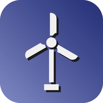 Eolic Turbine Vector Glyph Gradient Background Icon For Personal And Commercial Use.