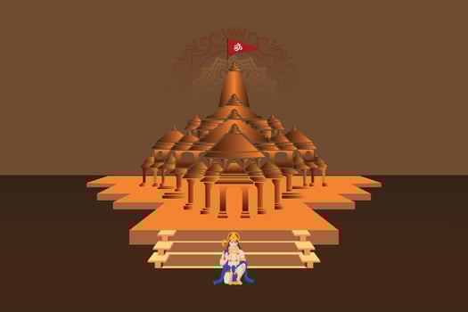 Free Vector ram mandir design