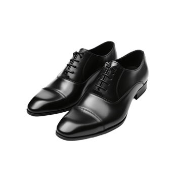 AI generated pair of black shoes on transparent background PNG image