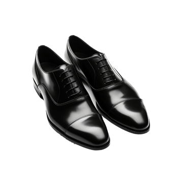 AI generated pair of black shoes on transparent background PNG image