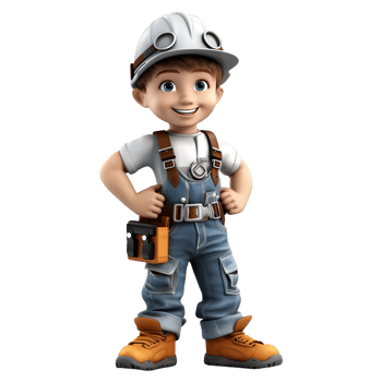 AI generated 3D Rendering of a Construction Worker on Transparent Background - Ai Generated png
