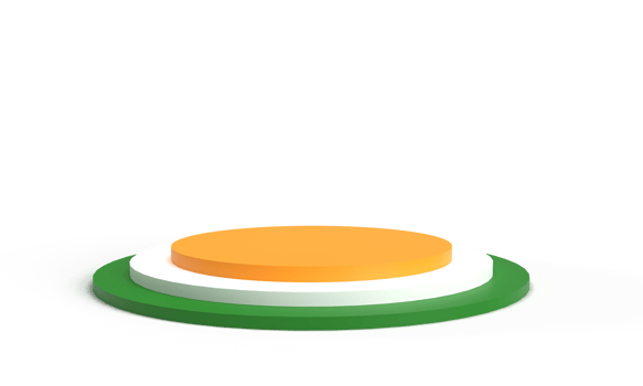 orange yellow white green colour podium round circle object step symbol sign icon decoration ornament republic india country national 26 january platform stage happy stage sale government politic png