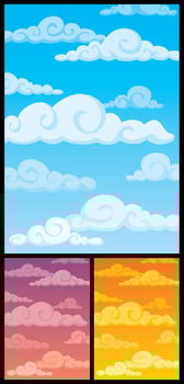 Cloudscape Cartoon Set vector